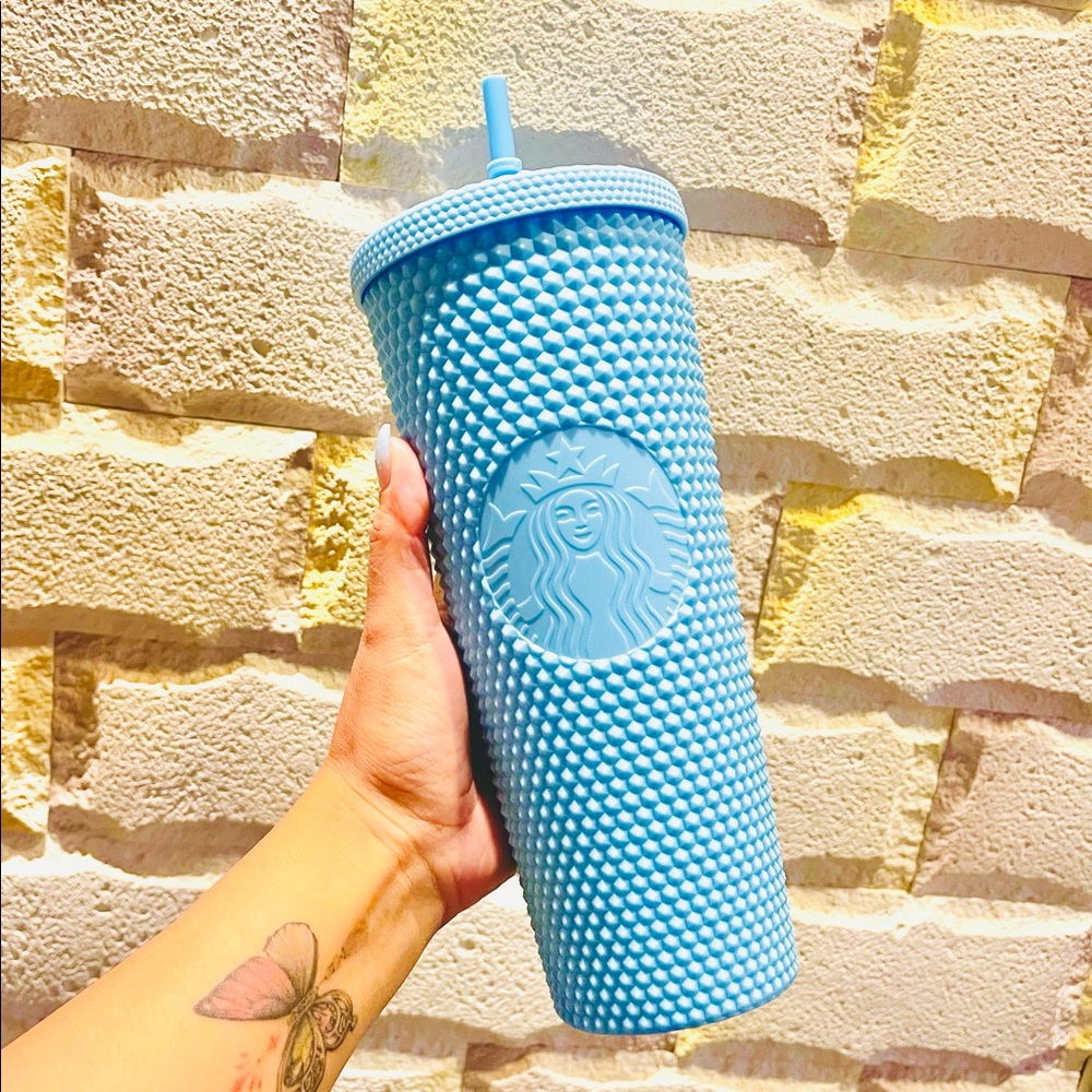 💙Starbucks Matte Sky Blue Studded💙